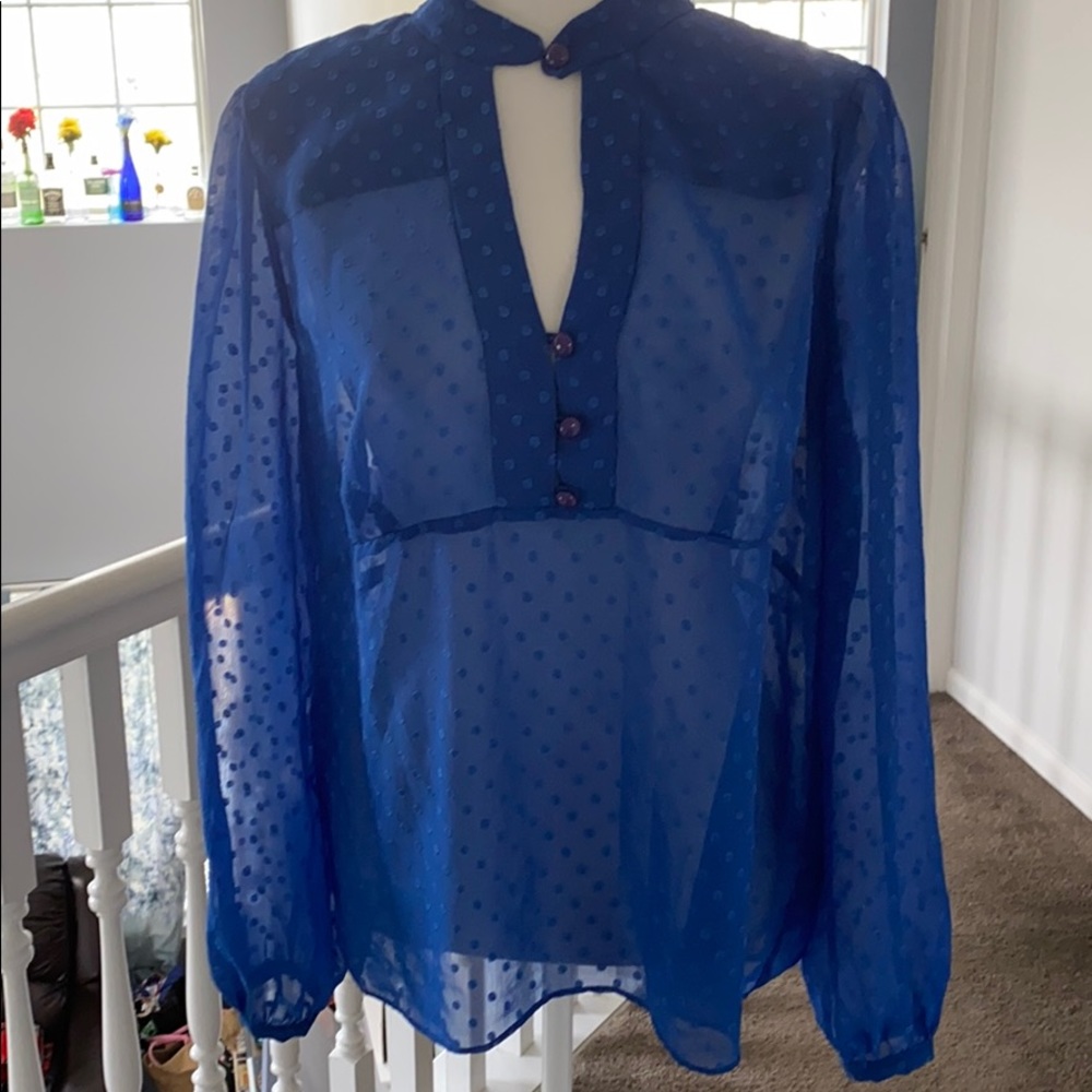 Blue Polka Dot Blouse